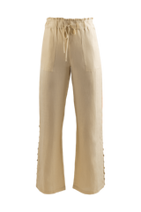Pantalón de lino con aberturas laterales